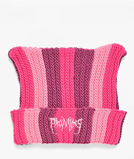 Broken Promises HellKat Pink Crotchet Cat Beanie