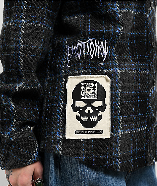 Broken Promises Hitchhiker Blue Flannel Shirt