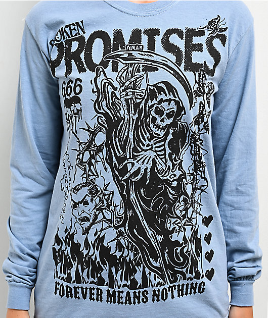 Broken Promises Hitchhiker Storm Grey Long Sleeve T-Shirt