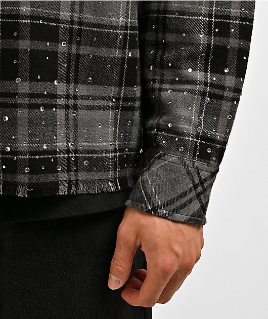 Broken Promises I Still Miss You Black & Grey Flannel Shirt