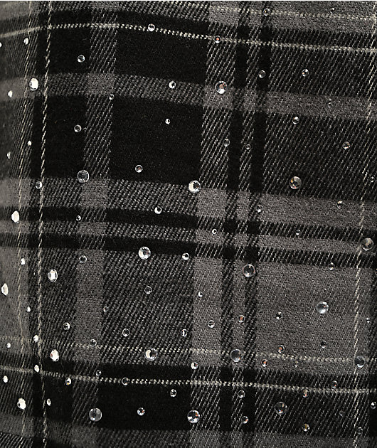 Broken Promises I Still Miss You Black & Grey Flannel Shirt