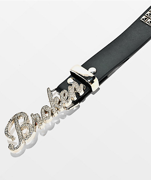 Broken Promises In The Moment Studded Black Belt