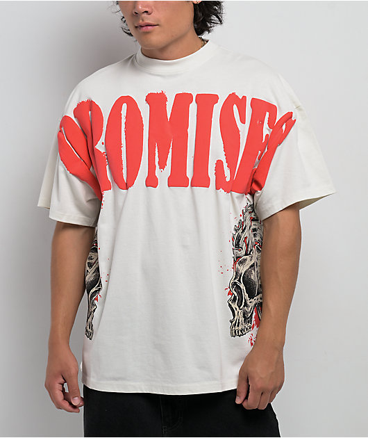 Broken Promises Intrusive Thoughts Natural Beige T-Shirt | Zumiez