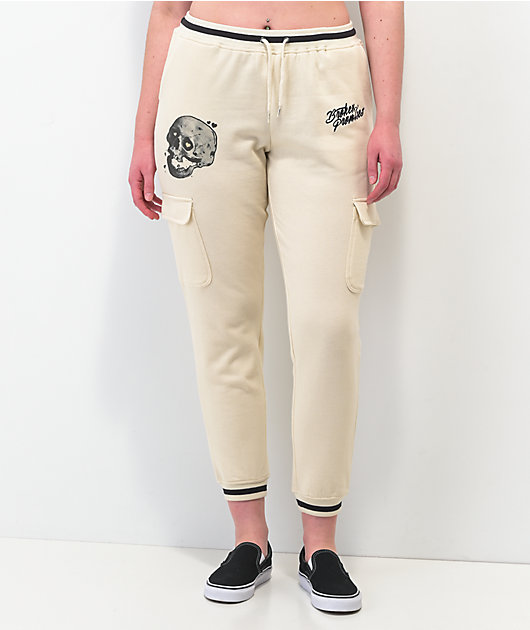 Broken Promises Jawbreaker White Cargo Sweatpants