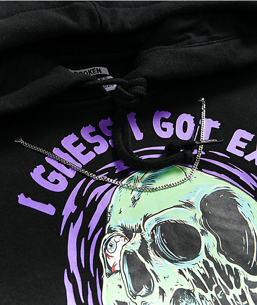 Broken Promises Jinxed Chained Black Hoodie