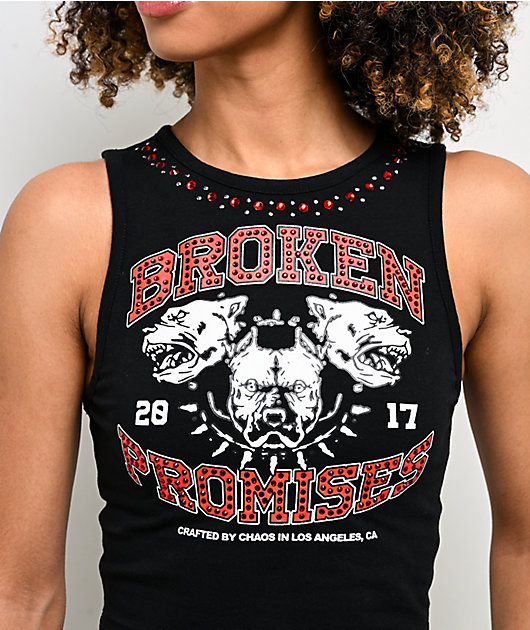 Broken Promises Kennel Black Crop Tank Top