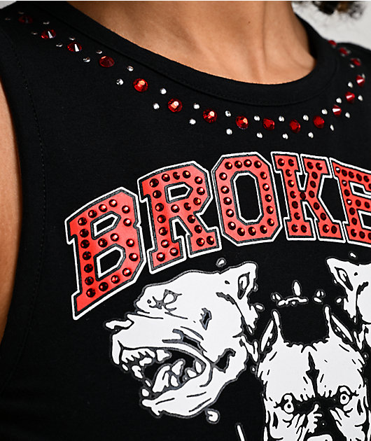 Broken Promises Kennel Black Crop Tank Top