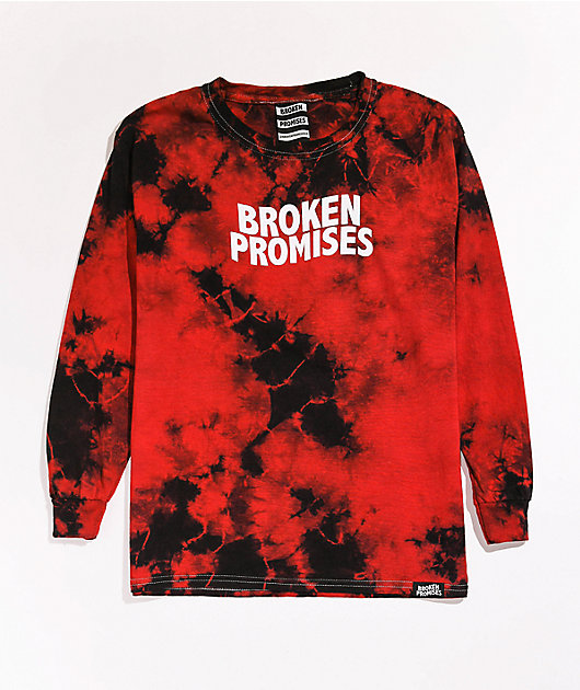 Broken Promises Kids' 2 Tone Purple & Black Tie Dye Long Sleeve T