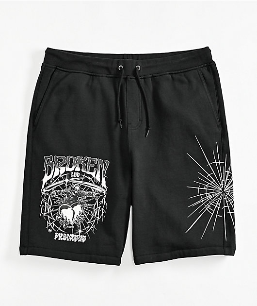 Broken Promises LSD Reaper Black Sweat Shorts | Zumiez
