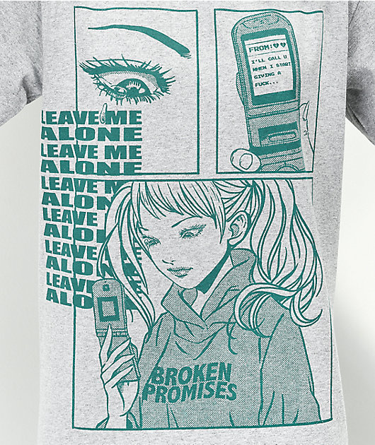 Broken Promises Leave Me Alone Grey T-Shirt