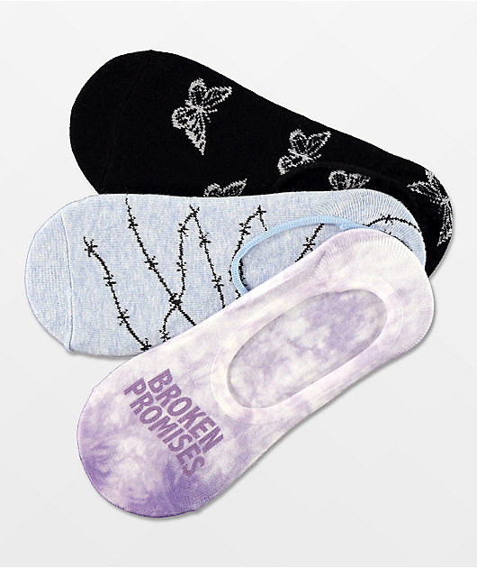 Broken Promises Lonely Road 3 Pack No Show Socks Zumiez zumiez