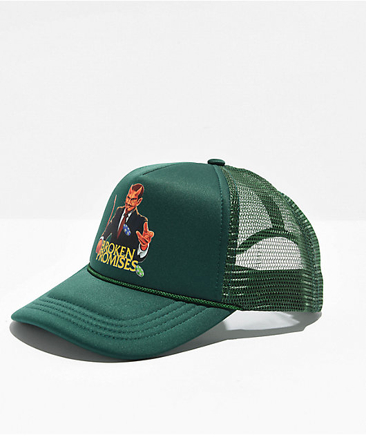 Broken Promises Love Is A Gamble Green Trucker Hat