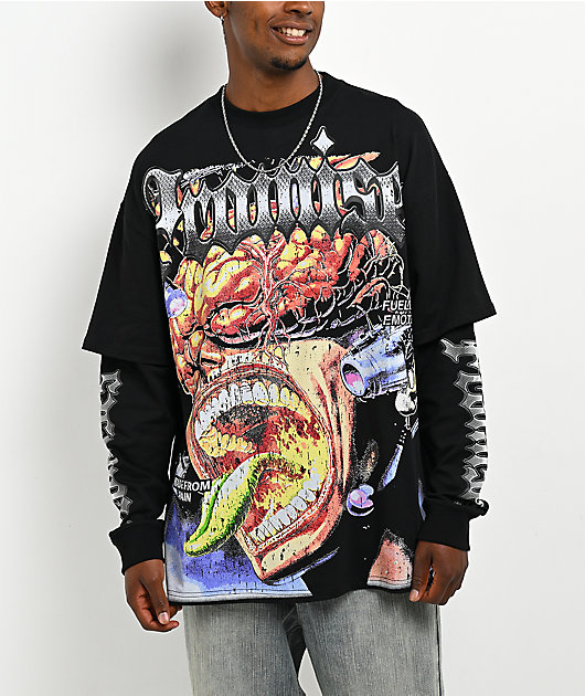 Broken Promises Made From Pain 2fer Black Long Sleeve T-Shirt