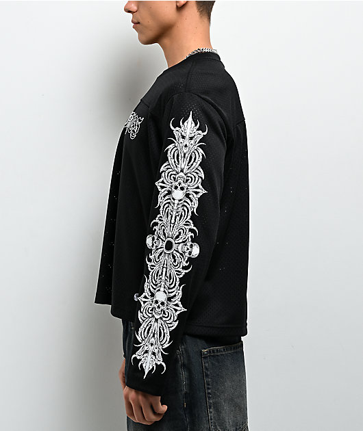 Broken Promises Mausoleum Black Long Sleeve Crop Jersey