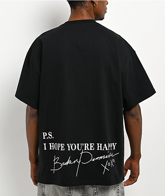 Broken Promises Memoir Rhinestone Black T-Shirt