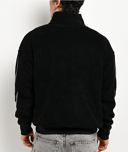 Broken Promises Metal Black Sherpa Quarter Zip Sweatshirt | Zumiez