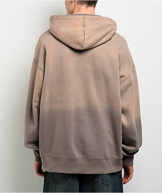 Broken Promises Moon Howler Brown Wash Hoodie