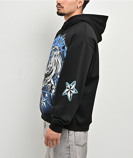 Broken Promises Nautical Rhinestone Black Hoodie