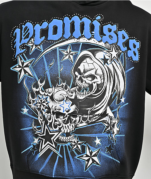 Broken Promises Nautical Rhinestone Black Hoodie