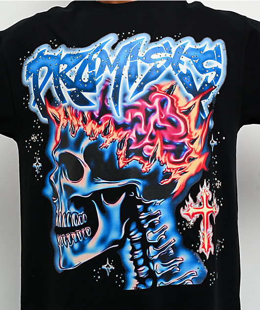 Broken Promises Numbskull Rhinestone Black T-Shirt