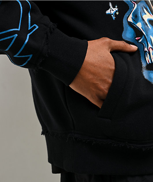 Broken Promises Numskull Rhinestone Black Zip Hoodie