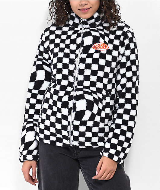 Checkered zip up store jacket