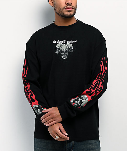 Broken Promises Outlaws Den Black Thermal Long Sleeve T-Shirt | Zumiez