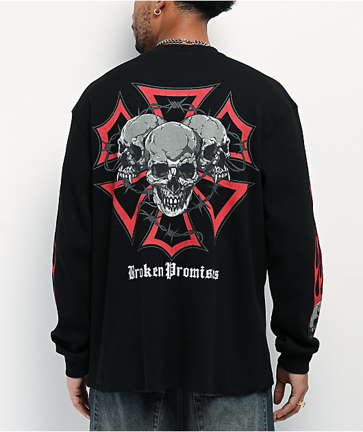 Broken Promises Outlaws Den Black Thermal Long Sleeve T-Shirt | Zumiez
