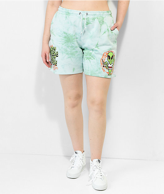 Broken Promises Outsider Teal Tie Dye Sweat Shorts