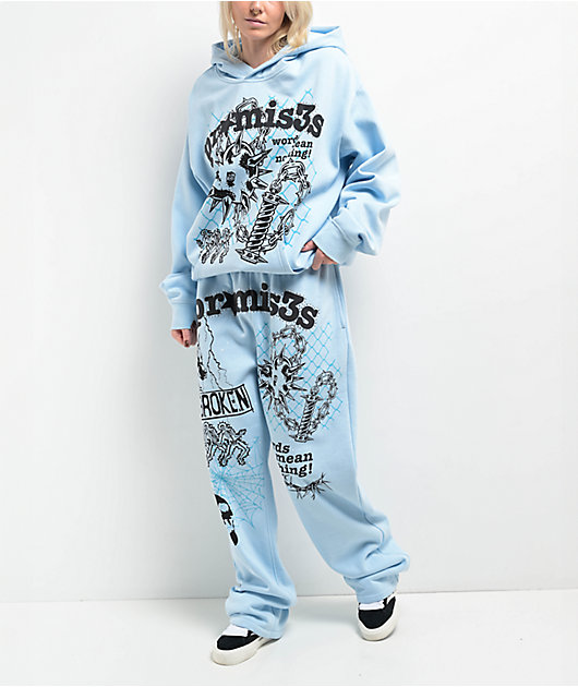 Broken Promises Pain & Pleasure Blue Rhinestone Hoodie | Zumiez