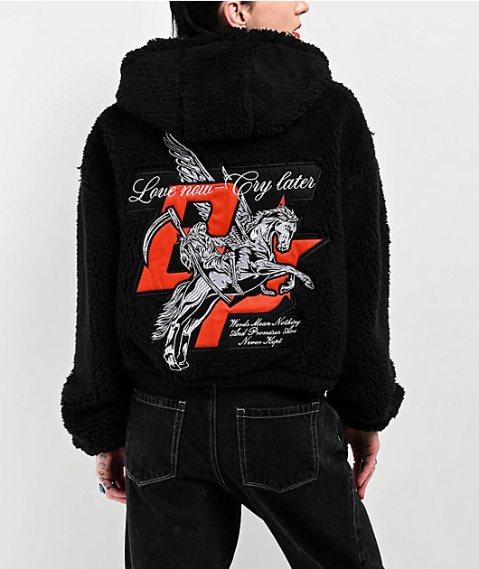 Broken Promises Pegasus Black Sherpa Zip Hoodie | Zumiez