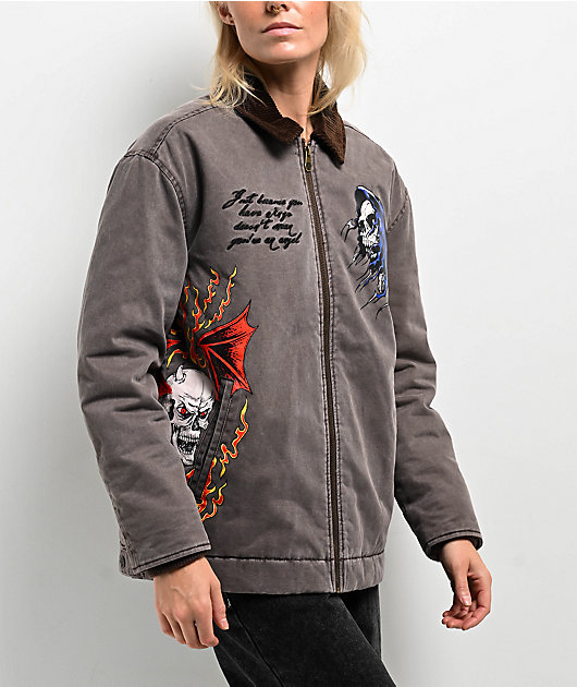 Broken Promises Poetry Brown Work Jacket | Zumiez
