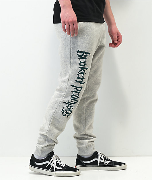 Broken Promises Poor Sport Grey Jogger Sweatpants