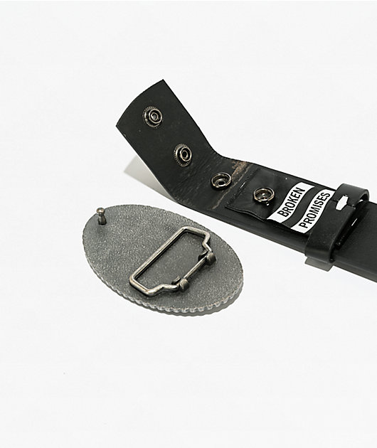 Broken Promises Rattlesnake Western Studded Black Belt | Zumiez