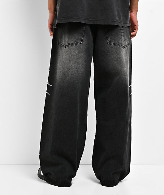 Broken Promises Renegade Black Wash Ultra Wide Leg Jeans