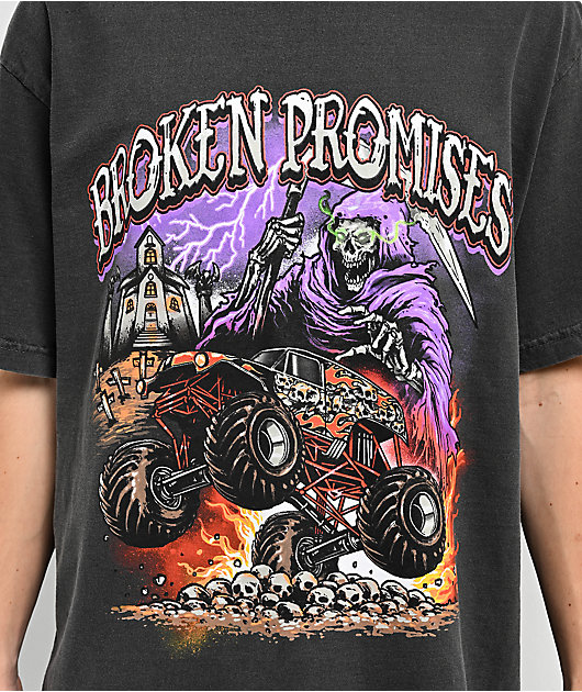 Broken Promises Rest In Pieces Washed Black T-Shirt | Zumiez