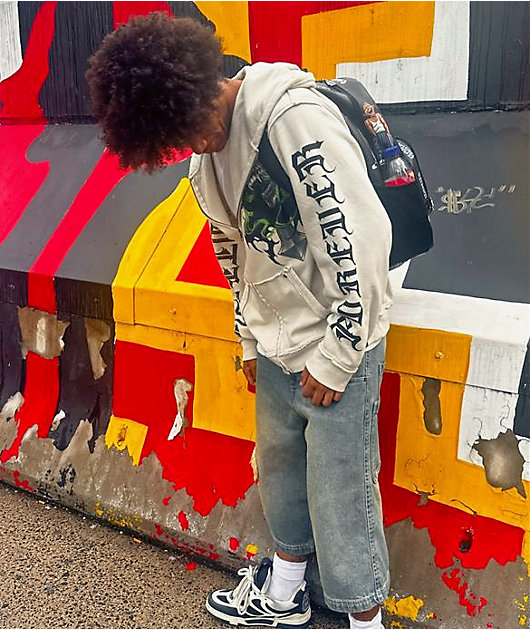 Broken Promises Ritual Natural Boxy Zip Hoodie