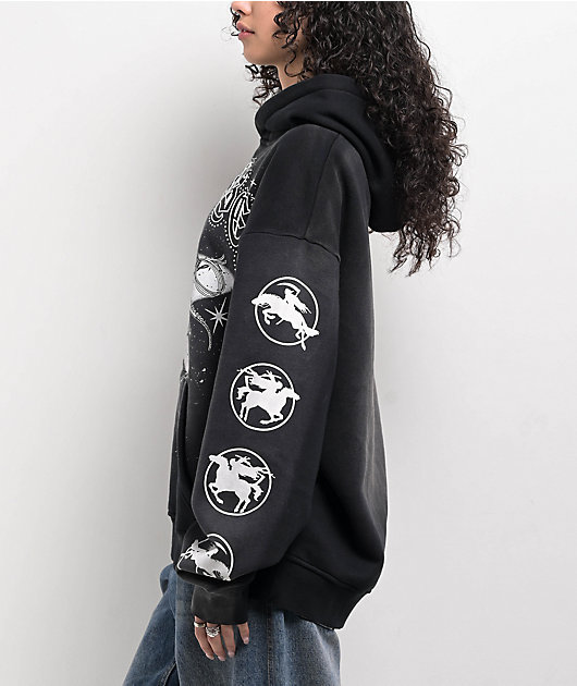 Broken Promises Rodeo Star Black Wash Hoodie