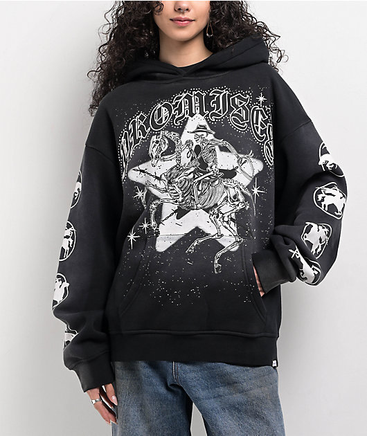 Broken Promises Rodeo Star Black Wash Hoodie | Zumiez