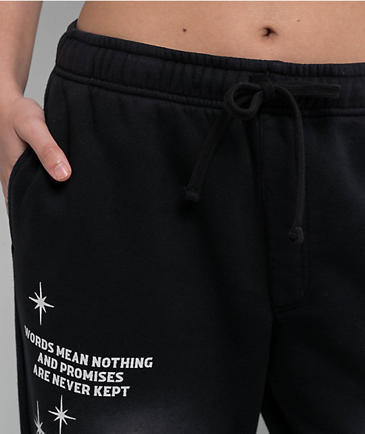 Broken Promises Rodeo Star Black Wash Sweatpants