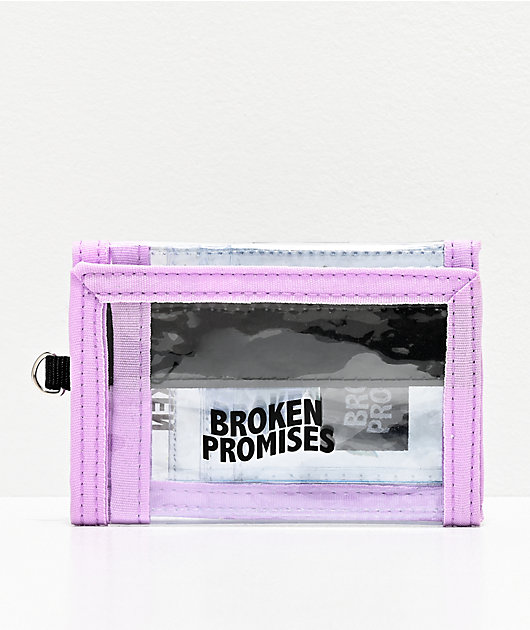 Broken Promises Rose Clear Trifold Wallet