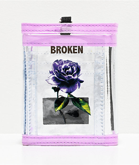 Broken Promises Rose Clear Trifold Wallet