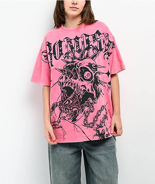 Broken Promises Scorpion Jaw Pink Wash T-Shirt | Zumiez