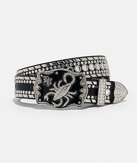 Broken Promises Scorpion Rhinestone Black Belt