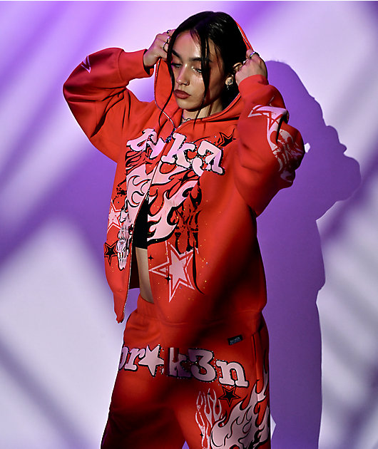 Broken Promises Shooting Star Red Body Bag Zip Hoodie