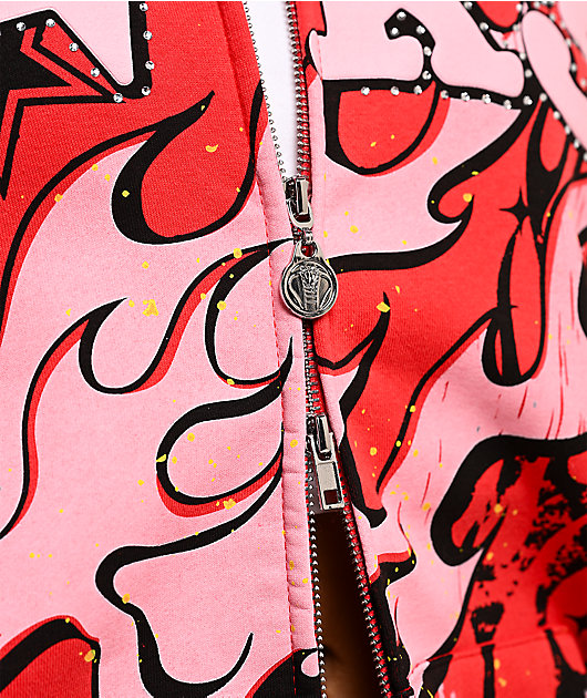 Broken Promises Shooting Star Red Body Bag Zip Hoodie