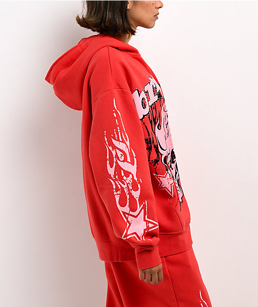 Broken Promises Shooting Star Red Body Bag Zip Hoodie
