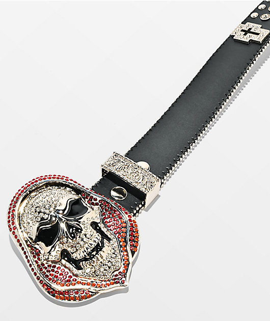 Broken Promises Shriek Rhinestone Black Belt