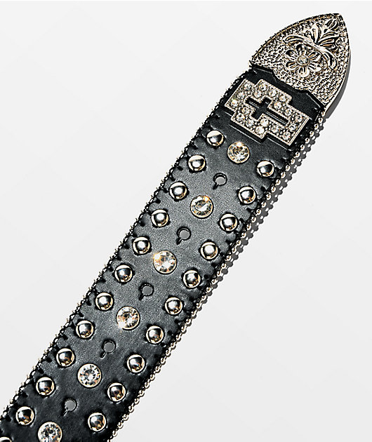 Broken Promises Shriek Rhinestone Black Belt