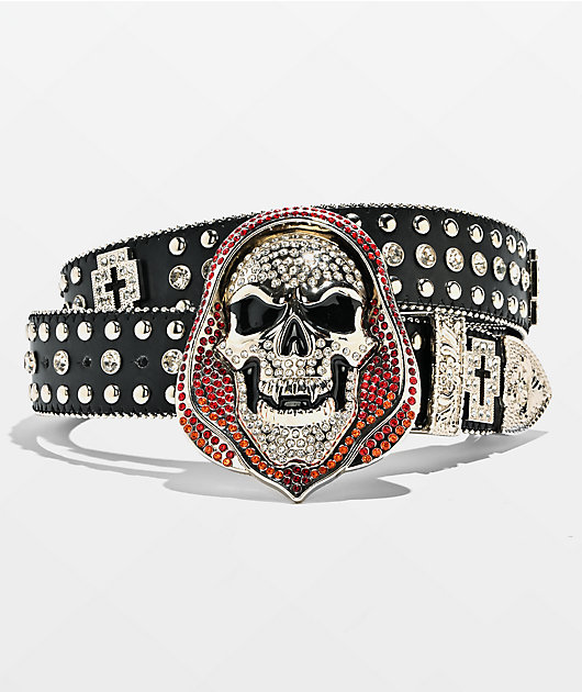 Broken Promises Shriek Rhinestone Black Belt